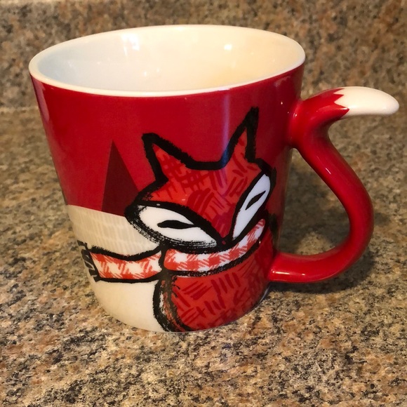 Starbucks Red Fox 2016 Tail Handle Holiday 12 oz Mug - Picture 1 of 5